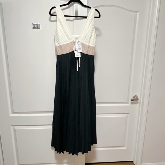 Simkhai Stephanie Pleated Poplin Midi Dress 4 - Picture 4 of 7